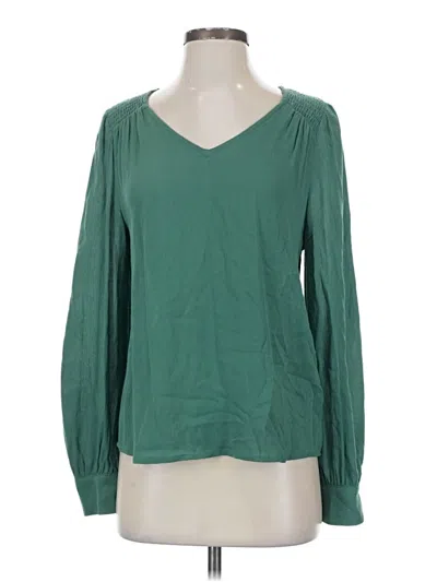 Pre-owned Dear John Long Sleeve Blouse In Green