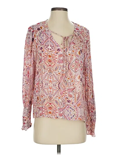 Pre-owned Dear John Long Sleeve Blouse In Pink