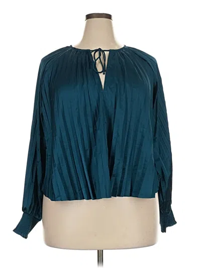 Pre-owned Dear John Long Sleeve Blouse In Teal
