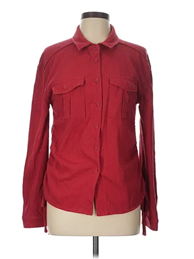 Pre-owned Dear John Long Sleeve Button Down Shirt In Red