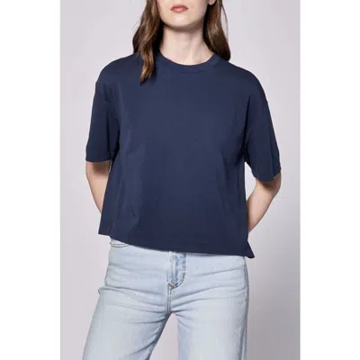 Dear John Maddox Boxy Sleeve Crew Neck T-shirt In Black Iris