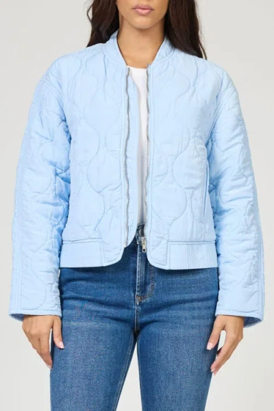 Dear John Maverick Zip Front Quilted Jacket In Blue