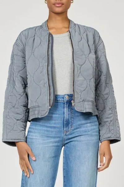 Dear John Maverick Zip Front Quilted Jacket In Blue