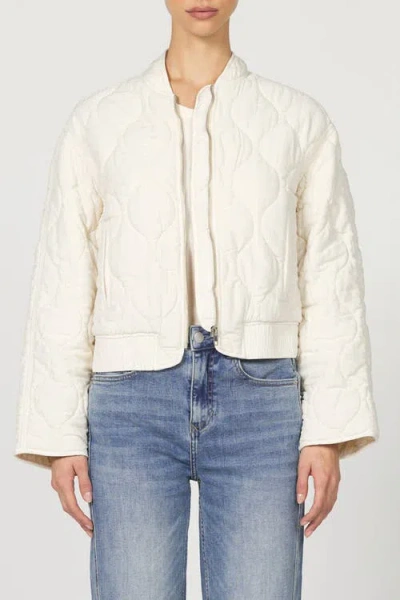 Dear John Maverick Zip Front Quilted Jacket In Neutral
