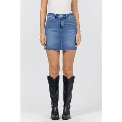 Dear John Quinn High Waist Raw Cut Denim Jeans In Blue
