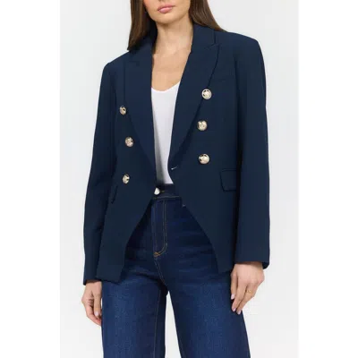 Dear John Rowena Military Double Breasted Blazer In Blue