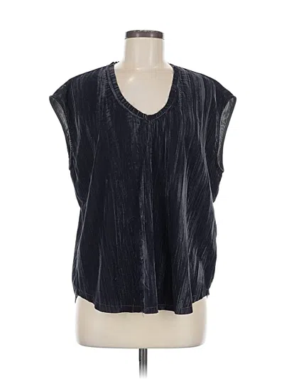 Pre-owned Dear John Short Sleeve Blouse In Black