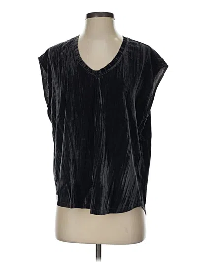Pre-owned Dear John Short Sleeve Blouse In Black