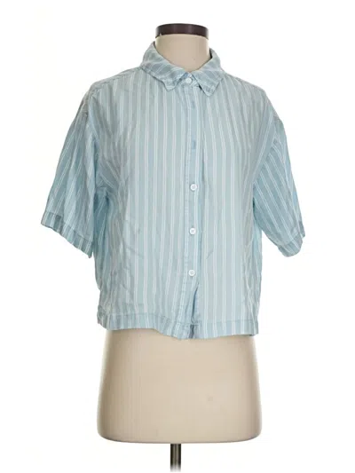 Pre-owned Dear John Short Sleeve Blouse In Blue