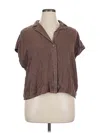 Dear John Short Sleeve Blouse In Brown