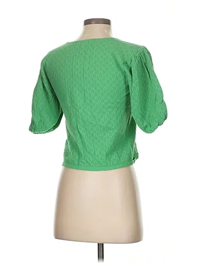 Pre-owned Dear John Short Sleeve Blouse In Green