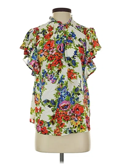 Pre-owned Dear John Short Sleeve Blouse In Ivory