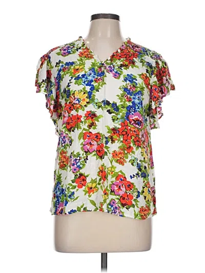 Pre-owned Dear John Short Sleeve Blouse In Ivory
