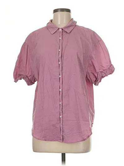Pre-owned Dear John Short Sleeve Blouse In Pink