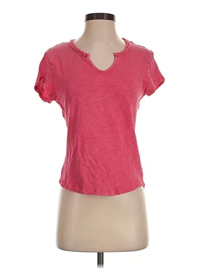 Pre-owned Dear John Short Sleeve Top Pink Sweetheart Neckline Tops
