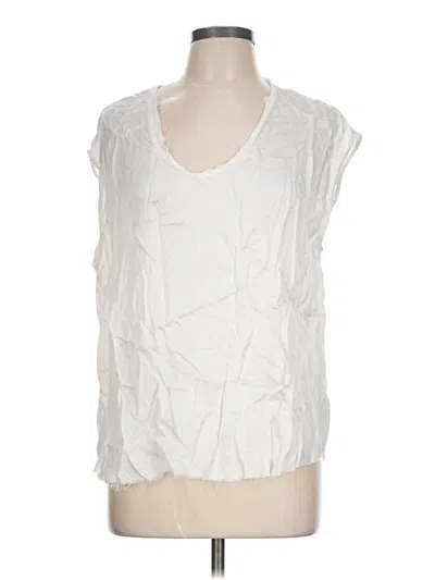 Pre-owned Dear John Sleeveless Blouse In White