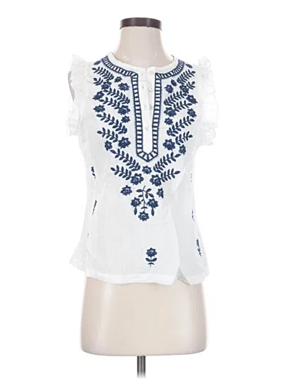 Pre-owned Dear John Sleeveless Blouse In White