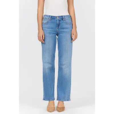 Dear John Taylor Mid Rise Straight Leg Jeans In Blue