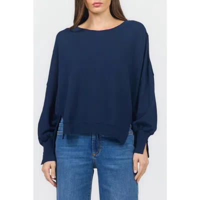 Dear John Trenton Oversized Terry Sweatershirt Sweater In Blue