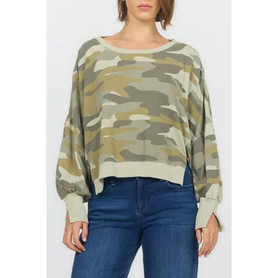 Dear John Trenton Oversized Terry Sweatershirt Sweater In Riviera Camo