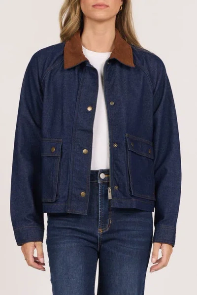 Dear John Weston Barn Jacket With Contrast Collar In Blue
