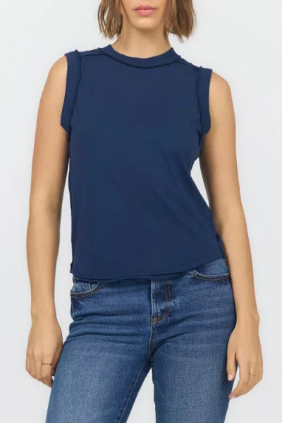 Dear John Zo Crew Neck Vintage Jersey Tank In Blue