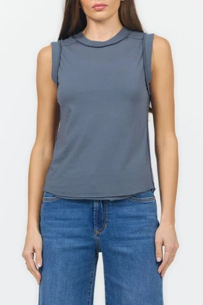 Dear John Zo Crew Neck Vintage Jersey Tank In Blue