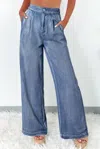 Dear Lover Acid Wash Wide Leg High Waist Jeans In Dusk Blue In Blue