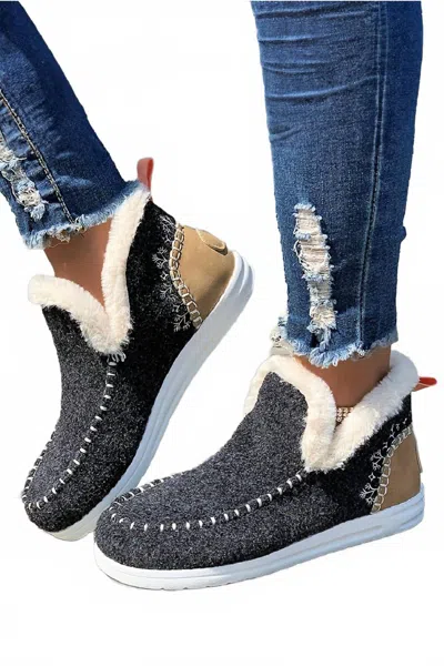 Dear Lover Ankle Boot Patchwork Slippers In Multi In Gray