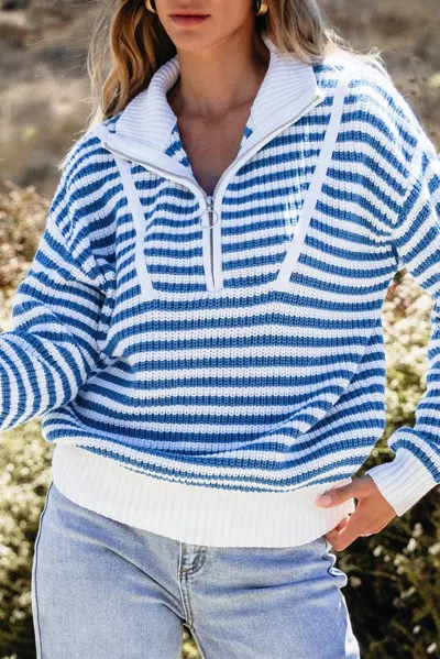 Dear Lover Shoreline Pullover In Sky Blue