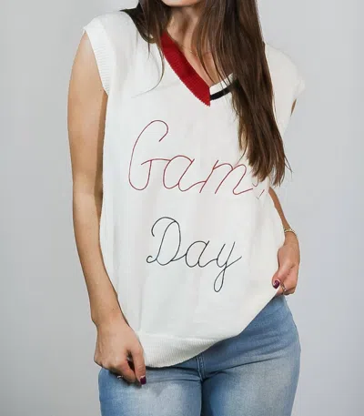 Dear Lover Time To Play Sweater Vest In White