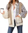 Dear Lover Waffle Quilted Leopard Jacket In Multi In Multi