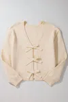 Dear Lover Women's Cloud Bow Sweater In Jet Stream In Multi