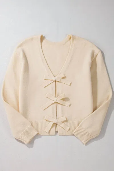 Dear Lover Women's Cloud Bow Sweater In Jet Stream In Multi