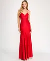Dear Moon Juniors' Embellished Cutout Gown In Red