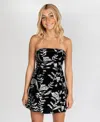 Dear Moon Juniors' Strapless Tube Mini Dress In Black
