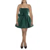 Dear Moon Juniors Womens Pleated Polyester Cocktail And Party Dress In Green