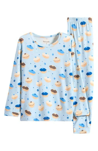 Dear Perli Kids' Long Fitted Two-piece Pajamas In Multi