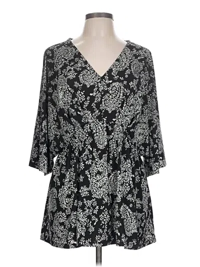 Pre-owned Dear Scarlett 3/4 Sleeve Blouse In Black