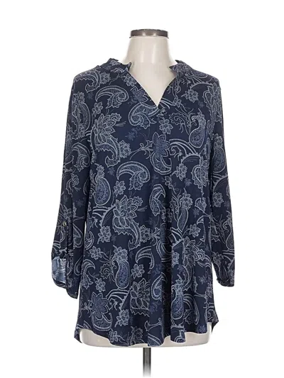 Pre-owned Dear Scarlett 3/4 Sleeve Blouse In Blue