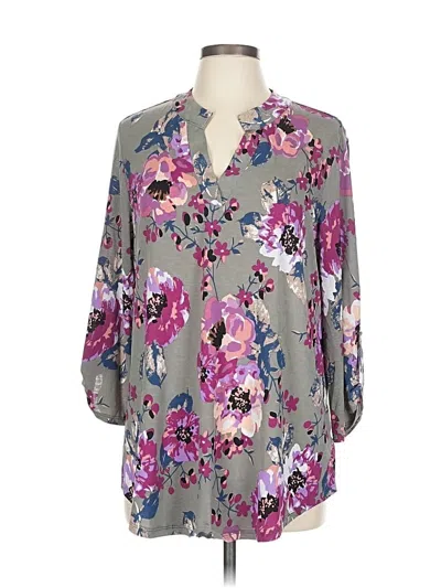 Pre-owned Dear Scarlett 3/4 Sleeve Blouse In Gray