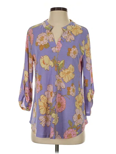 Pre-owned Dear Scarlett 3/4 Sleeve Blouse In Purple