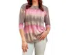 Dear Scarlett 3/4 Sleeve Tunic Top In Multi-colored In Multi