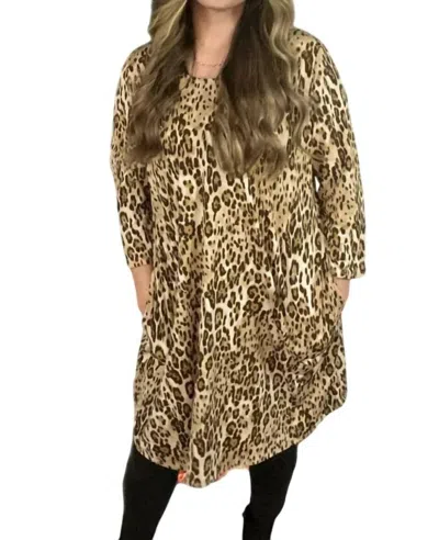 Dear Scarlett Bulgari A Line Dress In Leopard In Multi