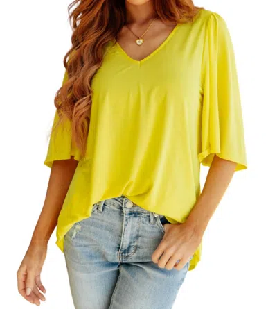 Dear Scarlett Cali Blouse In Neon Yellow