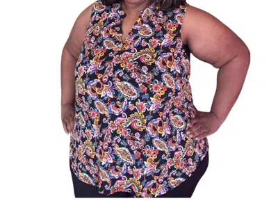 Dear Scarlett Curvy Sleeveless Tank Top In Black In Multi