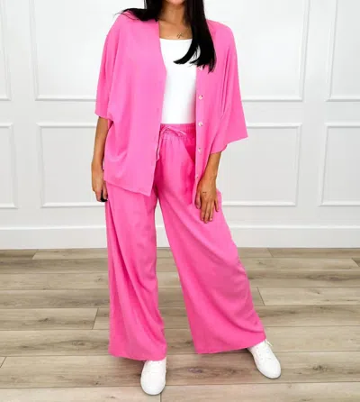 Dear Scarlett Daze High-rise Rayon Blend Wide Leg Pant Set In Pink
