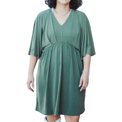 Dear Scarlett Dreamer Mini Dress In Olive In Green