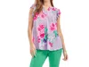 Dear Scarlett Flutter Sleeve Top In Lavender Floral In Multi