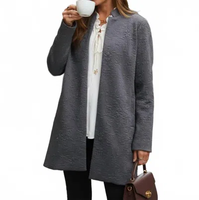 Dear Scarlett Jacquard Midi Jacket In Grey In Gray